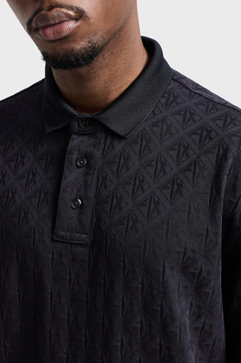 Armani Exchange Kabartmalı Logo Baskılı Pamuklu Regular Fit Düğmeli Erkek Polo Yaka T Shirt XM000219 AF10337 UB101 LACİVERT - 3