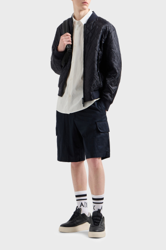 Armani Exchange Kabartmalı Logo Baskılı Pamuklu Regular Fit Kent Yaka Erkek Gömlek XM000197 AF12179 U0009 BEYAZ - 3