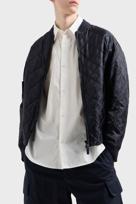 Armani Exchange Kabartmalı Logo Baskılı Pamuklu Regular Fit Kent Yaka Erkek Gömlek XM000197 AF12179 U0009 BEYAZ - 4