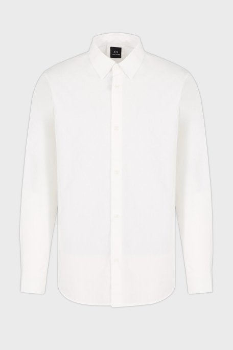 Armani Exchange Kabartmalı Logo Baskılı Pamuklu Regular Fit Kent Yaka Erkek Gömlek XM000197 AF12179 U0009 BEYAZ - 5