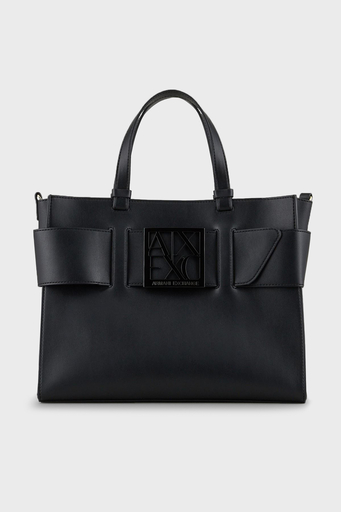 Armani Exchange Marka Logolu Çıkarılabilir Askılı Omuz Bayan Çanta 942689 0A874 00020 SİYAH - 1