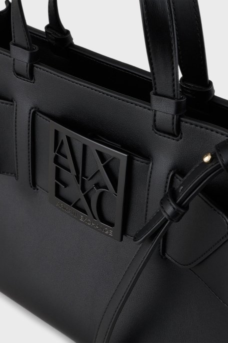 Armani Exchange Marka Logolu Çıkarılabilir Askılı Omuz Bayan Çanta 942689 0A874 00020 SİYAH - 4