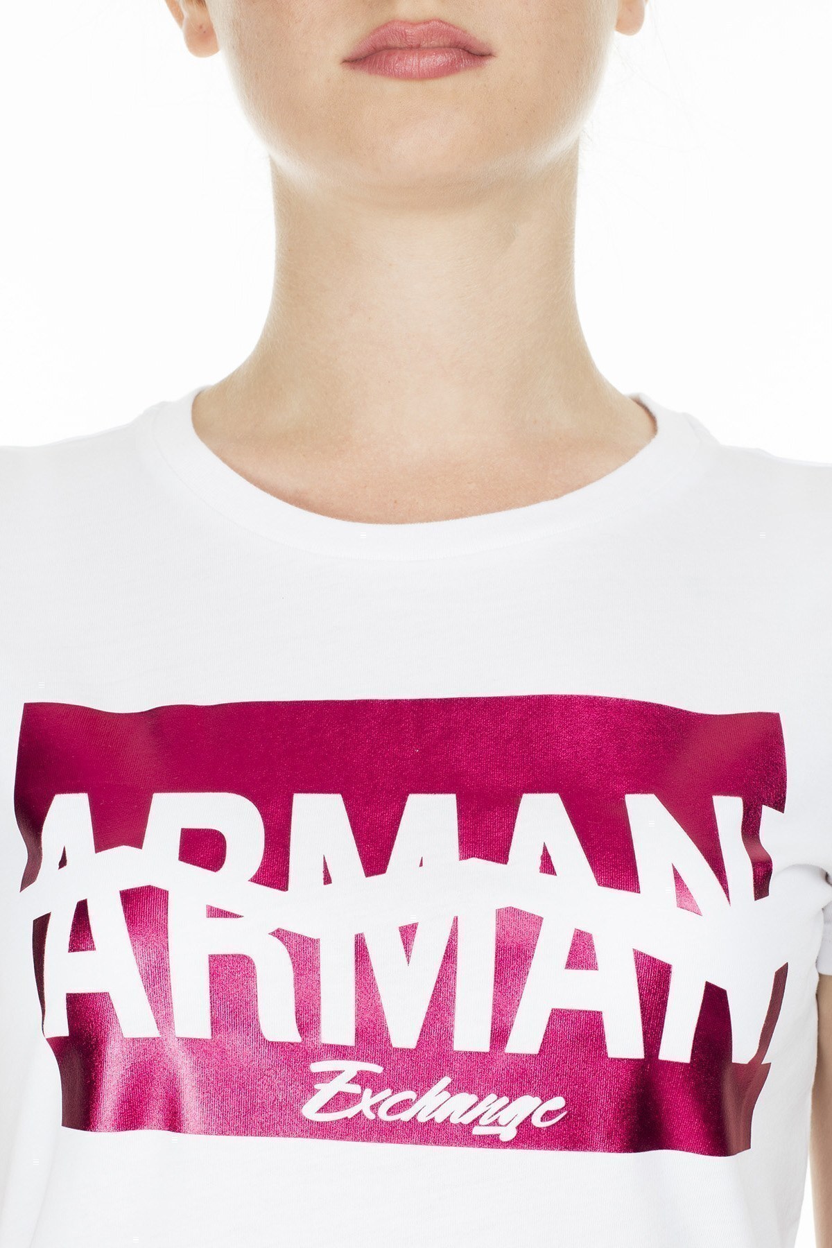 Armani Exchange Kadın T Shirt S 6GYTAB YJG3Z 1000 KIRIK BEYAZ