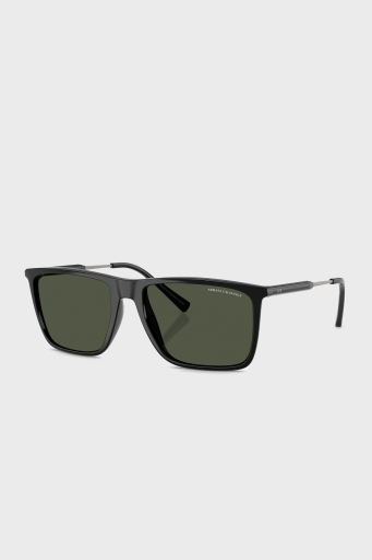 Armani Exchange Kare Güneş Erkek Gözlük 0AX4160S 81582J 57 Parlak Siyah-Koyu Yeşil Polari - 1
