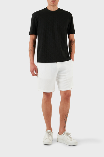 Armani Exchange Keten Regular Fit Normal Bel Suni ipek Twill Erkek Short 8NZS67 ZNFNZ 1100 BEYAZ - 1