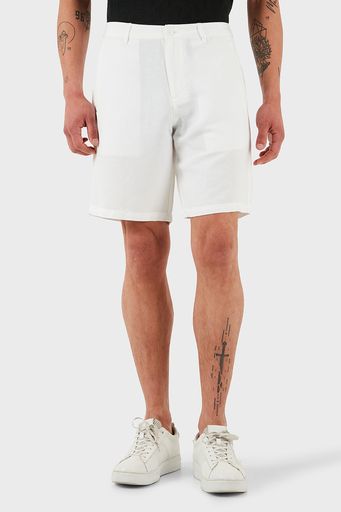 Armani Exchange Keten Regular Fit Normal Bel Suni ipek Twill Erkek Short 8NZS67 ZNFNZ 1100 BEYAZ - 3