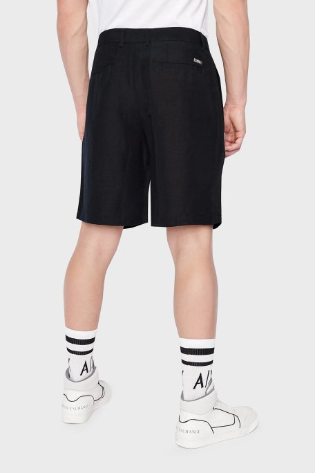 Armani Exchange Keten Suni İpek Twill Erkek Bermuda 8NZS67 ZNFNZ 1583 LACİVERT - 2