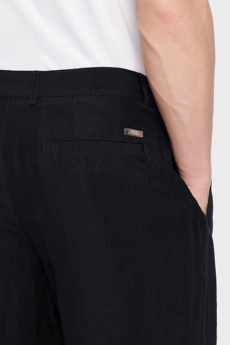 Armani Exchange Keten Suni İpek Twill Erkek Bermuda 8NZS67 ZNFNZ 1583 LACİVERT - 4