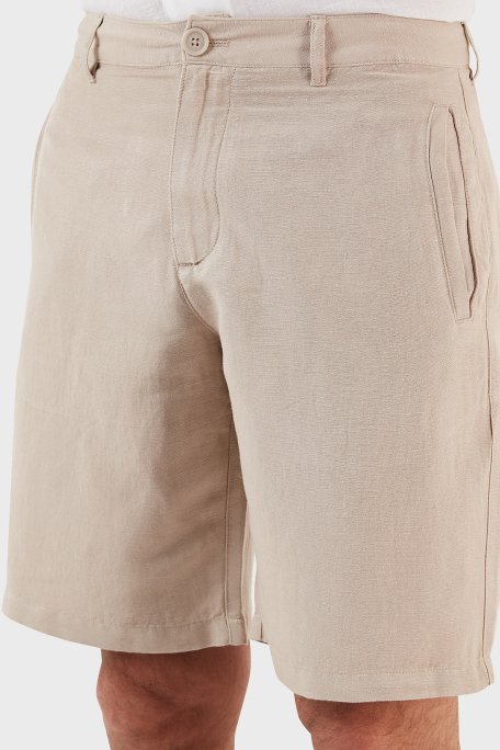 Armani Exchange Keten Suni ipek Twill Erkek Bermuda 8NZS67 ZNFNZ 1724 BEJ - 5
