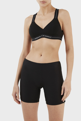 Armani Exchange Logo Bantlı Pamuklu Spor Bayan Sütyen 947016 2F502 00020 SİYAH - 1
