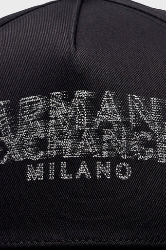 Armani Exchange Logo Baskılı % 100 Pamuk Erkek Şapka XM000284 AF12102 UB101 LACİVERT - 3