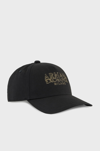 Armani Exchange Logo Baskılı % 100 Pamuk Erkek Şapka XM000284 AF12102 UC001 SİYAH - 1