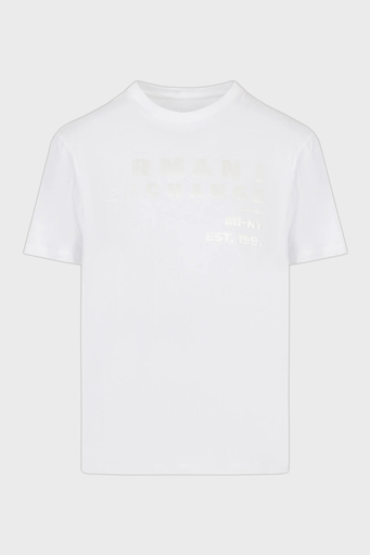 Armani Exchange Logo Baskılı Bisiklet Yaka % 100 Pamuk Regular Fit Erkek T Shirt 3RZTCA ZJ3VZ 1100 BEYAZ - 4