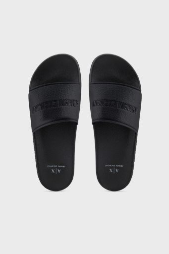 Armani Exchange Logo Baskılı Kaydırmaz Taban Erkek Terlik XUP017 XV795 00002 SİYAH - 3
