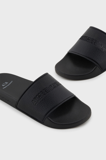 Armani Exchange Logo Baskılı Kaydırmaz Taban Erkek Terlik XUP017 XV795 00002 SİYAH - 4