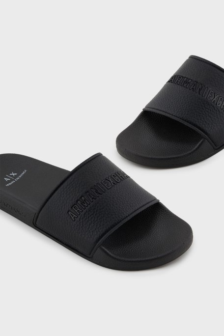 Armani Exchange Logo Baskılı Kaydırmaz Taban Erkek Terlik XUP017 XV795 00002 SİYAH - 4