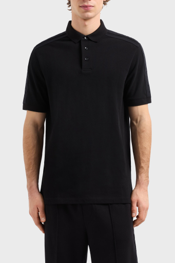Armani Exchange Logo Baskılı Pamuklu Regular Fit Düğmeli Erkek Polo Yaka T Shirt XM000307 AF10366 UC001 SİYAH - 1