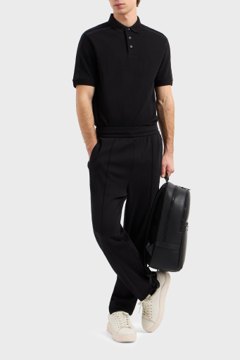 Armani Exchange Logo Baskılı Pamuklu Regular Fit Düğmeli Erkek Polo Yaka T Shirt XM000307 AF10366 UC001 SİYAH - 3