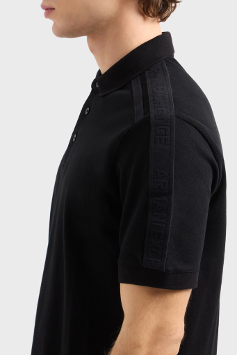 Armani Exchange Logo Baskılı Pamuklu Regular Fit Düğmeli Erkek Polo Yaka T Shirt XM000307 AF10366 UC001 SİYAH - 4
