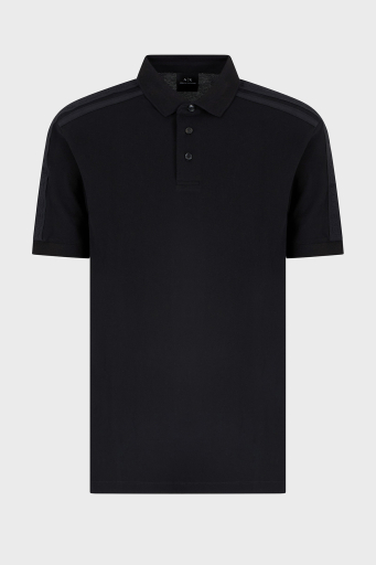 Armani Exchange Logo Baskılı Pamuklu Regular Fit Düğmeli Erkek Polo Yaka T Shirt XM000307 AF10366 UC001 SİYAH - 5