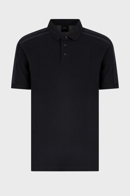 Armani Exchange Logo Baskılı Pamuklu Regular Fit Düğmeli Erkek Polo Yaka T Shirt XM000307 AF10366 UC001 SİYAH - 5