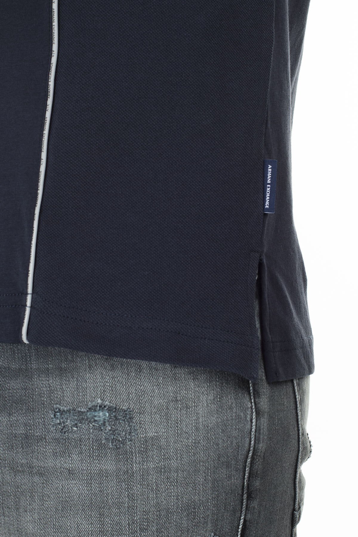 Armani Exchange Logo Baskılı Regular Fit Düğmeli T Shirt Erkek Polo 3HZFGA ZJH4Z 1510 LACİVERT
