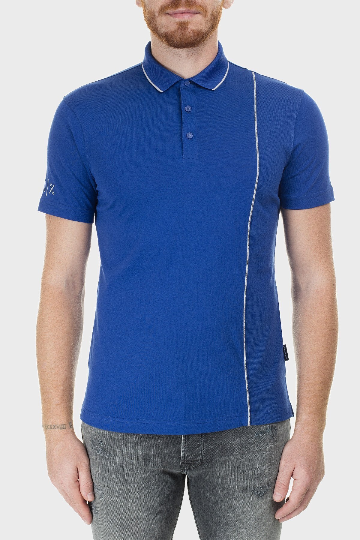 Armani Exchange Logo Baskılı Regular Fit Düğmeli T Shirt Erkek Polo 3HZFGA ZJH4Z 1511 SAKS