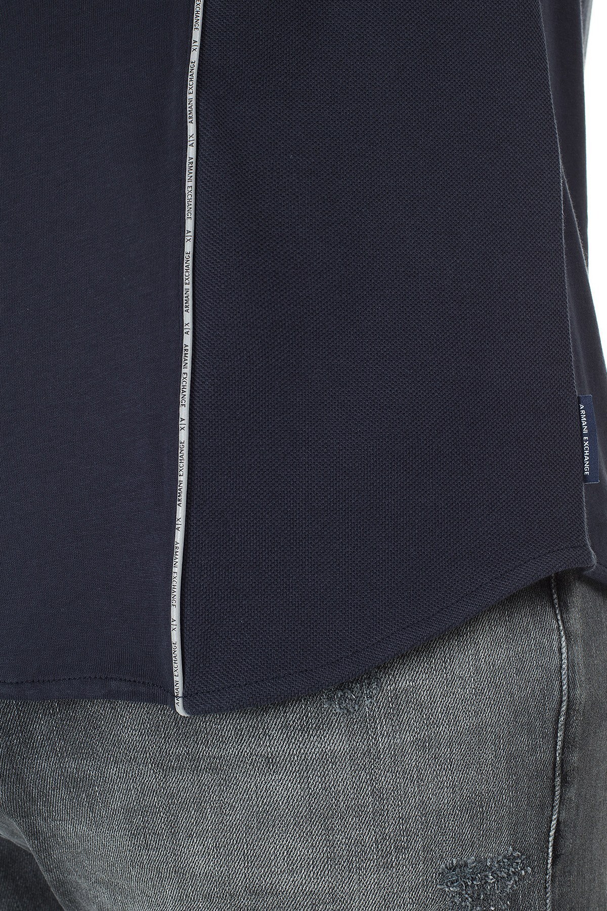 Armani Exchange Logo Baskılı Şerit Regular Fit Uzun Kollu Erkek Gömlek 3HZCGA ZJH4Z 1510 LACİVERT