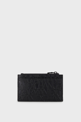 Armani Exchange - Armani Exchange Logo Kabartmalı Fermuarlı Erkek Kartlık 958469 CC838 00020 SİYAH (1)