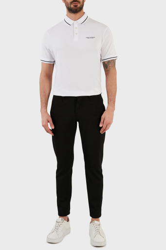 Armani Exchange Logolu % 100 Pamuk Slim Fit Polo T Shirt Erkek Polo Yaka T Shirt 8NZFFM ZJ5DZ 1100 BEYAZ - 14