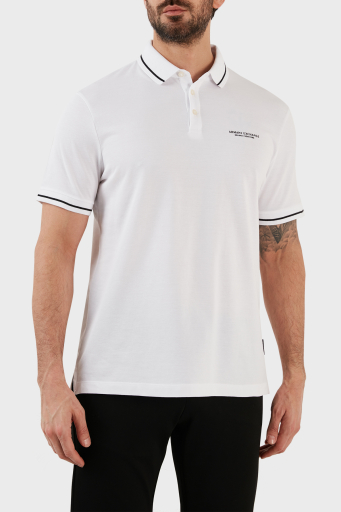 Armani Exchange Logolu % 100 Pamuk Slim Fit Polo T Shirt Erkek Polo Yaka T Shirt 8NZFFM ZJ5DZ 1100 BEYAZ - 18