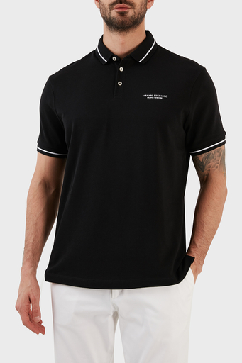 Armani Exchange Logolu % 100 Pamuk Slim Fit Erkek Polo T Shirt 8NZFFM ZJ5DZ 1200 SİYAH - 1