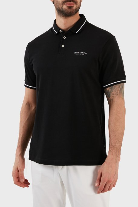 Armani Exchange Logolu % 100 Pamuk Slim Fit Erkek Polo T Shirt 8NZFFM ZJ5DZ 1200 SİYAH - 3