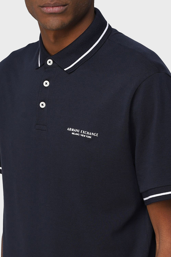 Armani Exchange Logolu % 100 Pamuk Slim Fit Polo T Shirt Erkek Polo Yaka T Shirt 8NZFFM ZJ5DZ 1510 LACİVERT - 3
