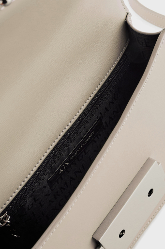 Armani Exchange Logolu Ayarlanabilir Zincir Askılı Bayan Çanta XW000071 AF12039 U1095 BEJ - 10