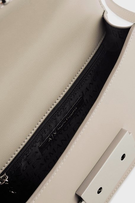 Armani Exchange Logolu Ayarlanabilir Zincir Askılı Bayan Çanta XW000071 AF12039 U1095 BEJ - 4