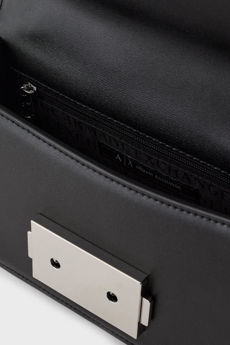 Armani Exchange Logolu Ayarlanabilir Zincir Askılı Bayan Çanta XW000071 AF12039 UC001 SİYAH - 5
