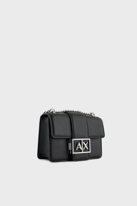 Armani Exchange Logolu Ayarlanabilir Zincir Askılı Bayan Çanta XW000071 AF12039 UC001 SİYAH - 7
