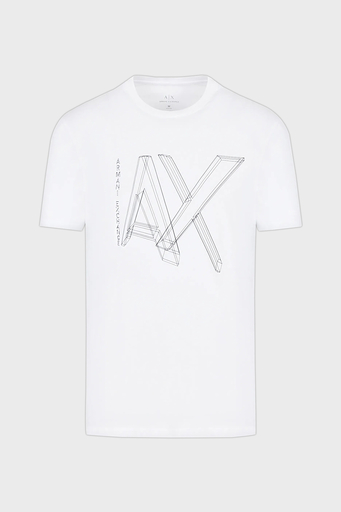 Armani Exchange Logolu Bisiklet Yaka % 100 Pamuk Regular Fit Erkek T Shirt 3RZTHF ZJH4Z 1100 BEYAZ - 4