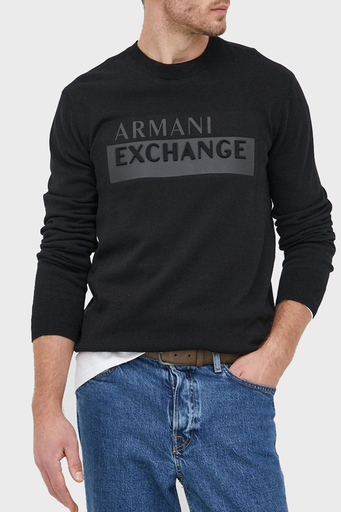 Armani Exchange Logolu Bisiklet Yaka Pamuklu Triko Erkek Kazak 6LZM2D ZMX8Z 1200 SİYAH
