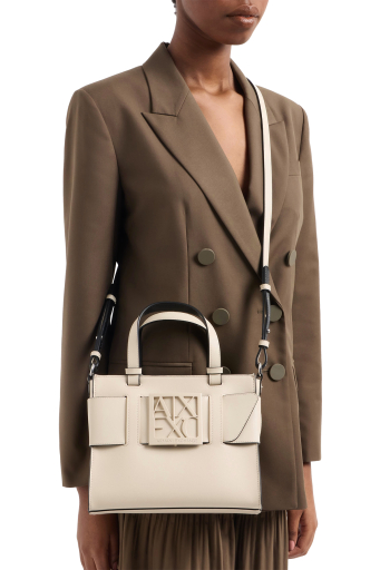 Armani Exchange Logolu Çıkarılabilir Askılı Bayan Çanta 942689 0A874 U1092 KREM - 2