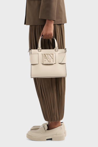Armani Exchange Logolu Çıkarılabilir Askılı Bayan Çanta 942689 0A874 U1092 KREM - 3