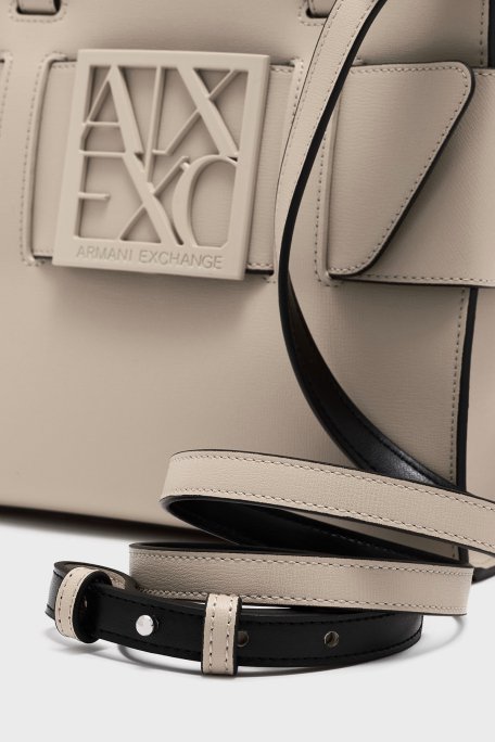 Armani Exchange Logolu Çıkarılabilir Askılı Bayan Çanta 942689 0A874 U1092 KREM - 14