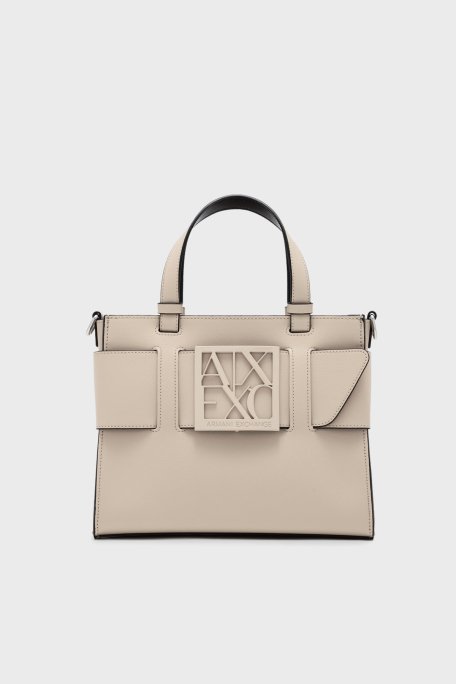 Armani Exchange Logolu Çıkarılabilir Askılı Bayan Çanta 9426900 A874 U1092 KREM - 1