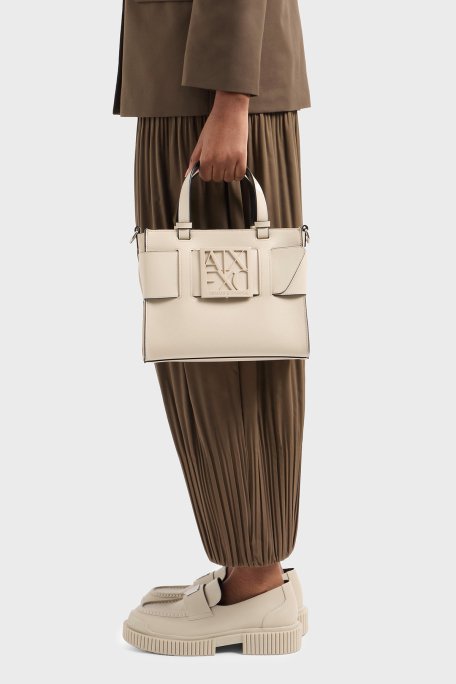 Armani Exchange Logolu Çıkarılabilir Askılı Bayan Çanta 9426900 A874 U1092 KREM - 3