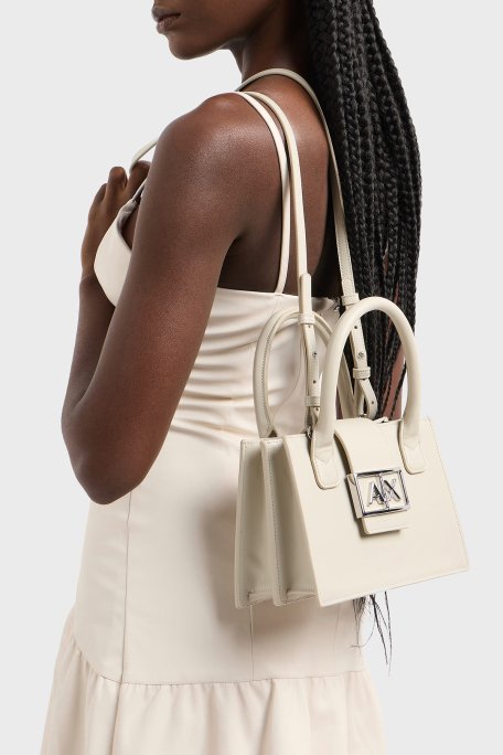 Armani Exchange Logolu Çıkarılabilir Askılı Bayan Çanta XW000306 AF12039 U1095 BEJ - 3