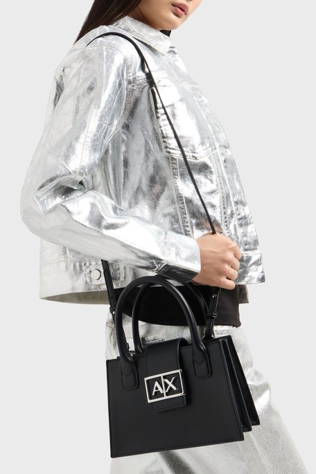 Armani Exchange Logolu Çıkarılabilir Askılı Bayan Çanta XW000306 AF12039 UC001 SİYAH - 3