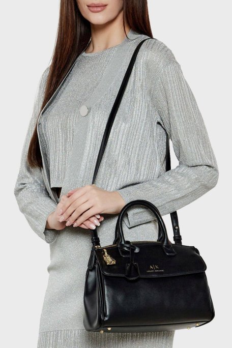 Armani Exchange Logolu Çıkarılabilir Askılı Bayan Çanta XW000307 AF12040 UC001 SİYAH - 8