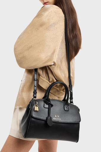 Armani Exchange Logolu Çıkarılabilir Askılı Bayan Çanta XW000395 AF12040 UC001 SİYAH - 9