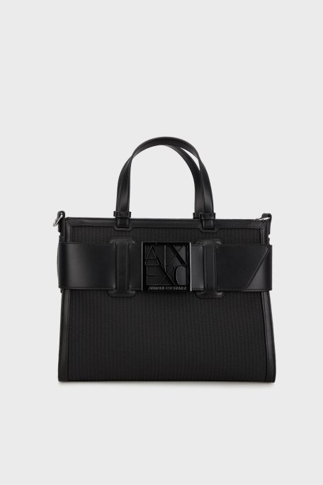 Armani Exchange Logolu Çıkarılabilir Askılı Bayan Çanta XW000920 AF13673 UC001 SİYAH - 1